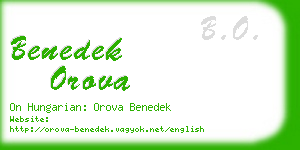 benedek orova business card